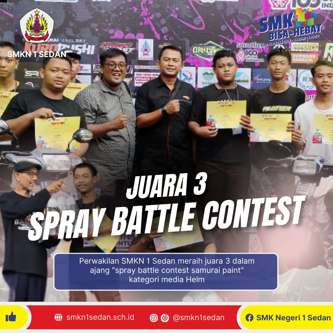SMKN 1 Sedan Raih Juara 3 Spray Battle Contest Samurai Paint